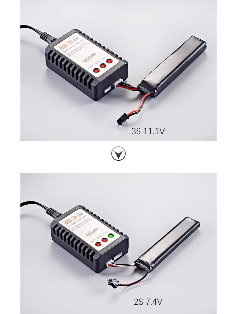 Amazon.co.jp: B3 RC LiPo 2S-3S バッテリーバランサー充電器 7.4V